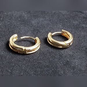Elegant Gold Hoop Earrings J257